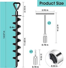 Ground Anchors Screw In Payivsve, Heavy Duty Ground Trampoline Stakes High Wind