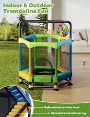 60″ Trampoline for Kids, Twinkoo 5FT Fortified Toddler Trampolines with Anti-…