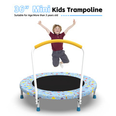 36 Inch Kids Mini Trampoline with Handle Indoor Outdoor Toddler Jumper