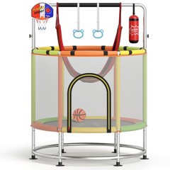 6-in-1 Kids Trampoline Combo 55″ Toddler Play Activity Center w/Hammock Green