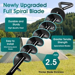 Ground Anchors Screw in Payivsve, Heavy Duty Ground Trampoline Stakes High Wi…