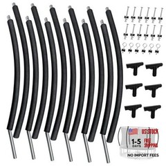 6 PCS Trampoline Curved Pole Replacement, Universal Curved Enclosure Net Poles