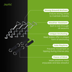 JumpFlex Trampoline ANCHORKIT Corkscrew Shape Steel Stakes Heavy Duty Accessory