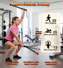Weighted Ropeless Battle Ropes with Adjustable Spring Resistance, Quiet Cordless