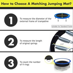Replacement Trampoline Mat Jumping Mat Fits 15ft Frame w/ V-Hooks