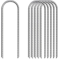 U Shaped Rebar Stakes 12 in Galvanized Steel – Secure Trampoline & Outdoor Items
