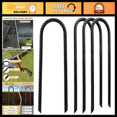 Heavy Duty 12″ U-Shaped Ground Anchors for Trampolines, Tents & Gardens – Wind R
