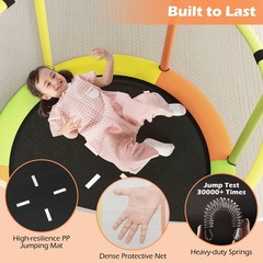 6-in-1 Kids Trampoline Combo 55″ Toddler Play Activity Center w/Hammock Green