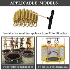 Heavy Duty 3.7″ Stainless Steel Trampoline Springs – 16pcs with T-Hook Tool