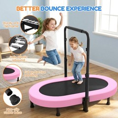 56″ 220lbs Foldable Mini Fitness Trampoline Indoor Exercise Rebounder for Kids