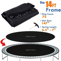 12ft 14ft 15ft Trampoline Replacement Jumping Mat 72-96 Rings with Springs Tool
