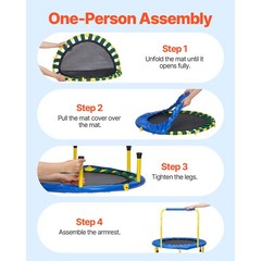 VEVOR 3FT Trampoline for Kids Indoor/Outdoor Foldable Baby Toddlers Trampoline