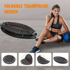 40″/48″ Foldable Mini Trampoline with Adjustable Foam Handle –Thick Steel Spring