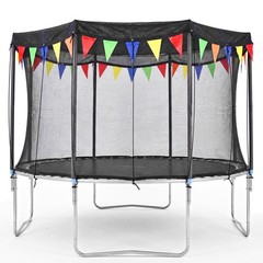 Heavy Duty Round Trampoline Shade Cover for 8-16FT – Sun Protection, Colorful Fl