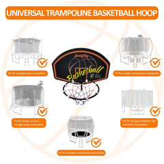 Trampoline Basketball Hoop Attachment, Basketball Hoop for Trampoline Easy to In
