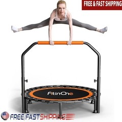Indoor Outdoor Mini Trampoline W/ Bungee Bands Foldable Quiet Fitness Equipment