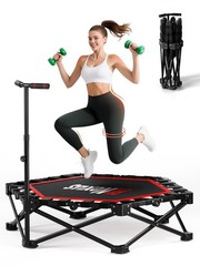 42 Inch Foldable Trampoline for Adults 450lb with T Bar