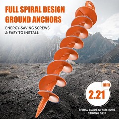 Phopich Ground Anchor Screw in, 4 Pack Spiral Trampoline Anchors with Nut and To