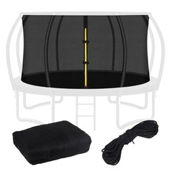 Top Ring Trampoline Enclosure Net Replacement-for 8 Curved Poles Top 12FT Frame