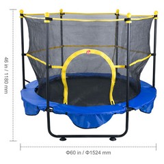 VEVOR 5FT Trampoline for Kids Toddler Trampoline & Enclosure Net Basketball Hoop