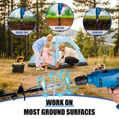 Ground Anchors Heavy Duty, 15in Steel Spiral Ground Stakes Screw in, 4 Pack E…