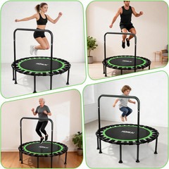 Mini Trampoline Foldable with U Shape and Adjustable Foam Handle for Adults and