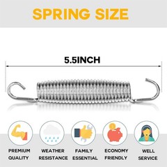20 Pack 5.5 Inch Heavy Duty Trampoline Springs Replacement with T Hook