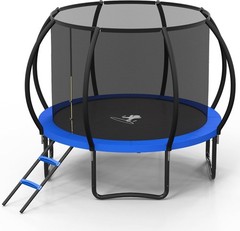 Trampoline Outdoor 10 FT Trampolines W/ Enclosure Net & Ladder，Round