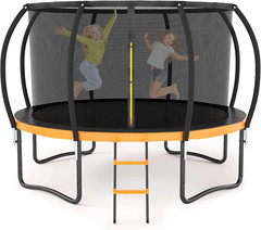 12FT 14FT Trampoline for Adults/Kids – Outdoor Trampoline with Basketball Hoop,