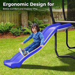 Lyromix Universal Plastic Trampoline Slide for 8-16FT Heavy Duty Outdoor Slide