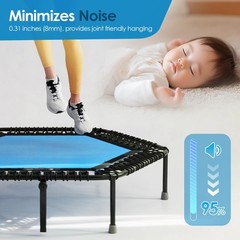Trampoline Elastic Rope High Jump Bungee Cord Aluminum Buckle Black 10 Pieces