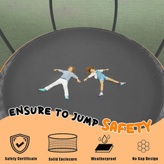 12FT 14FT Trampoline for Adults/Kids – Outdoor Trampoline with Basketball Hoop,