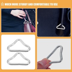 50Pcs Durable Trampoline Triangle Ring Buckles Silver Galvanized Steel