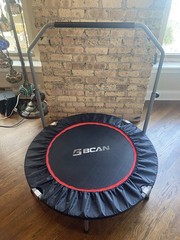BCAN 40″ Foldable Mini Trampoline Red/Black Fitness Rebound Excellent Condition