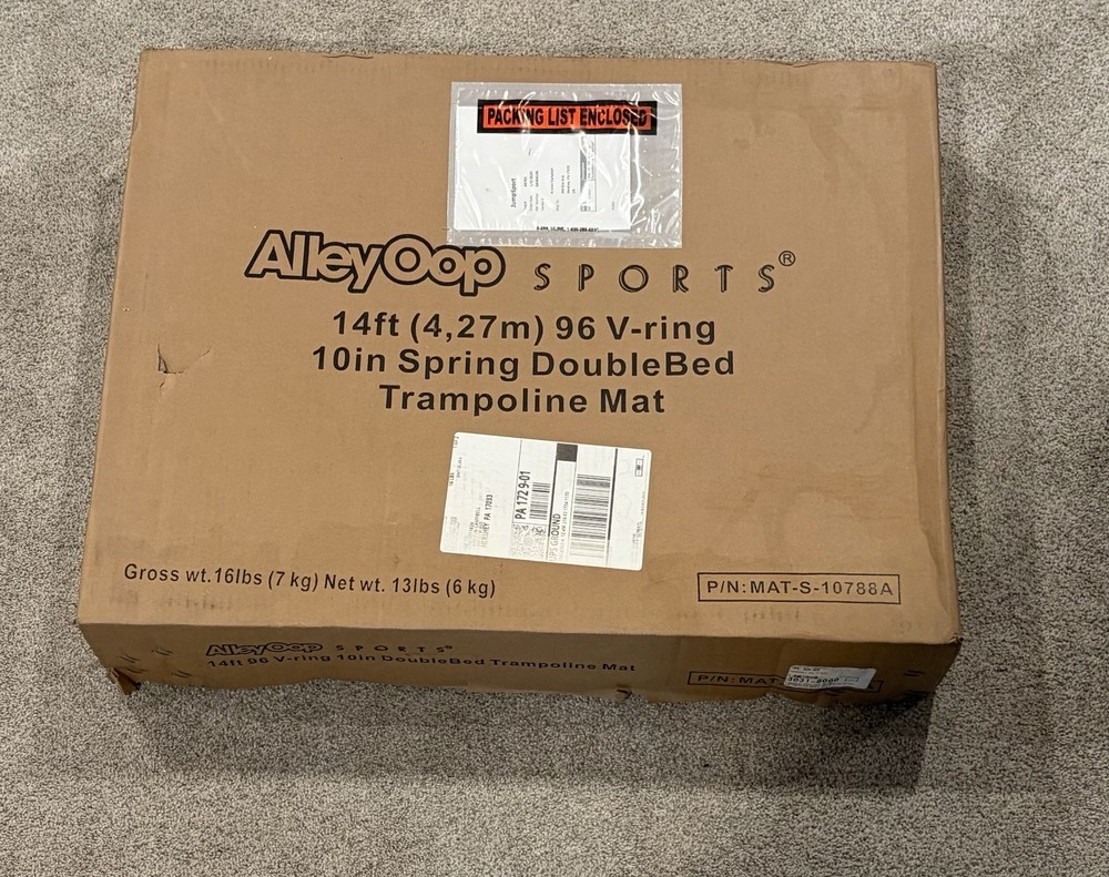 AlleyOop Sports 14ft 96 V-ring 10in Spring Double Bed Trampoline Mat