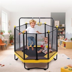 54 Inch Trampoline for Kids with Enclosure, Indoor & Outdoor Toddler Trampoline