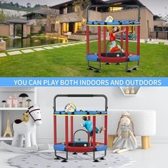 Kids’ Trampoline – Full Anti-Rust 440lbs Indoor 60 A1 – Blue Red Red