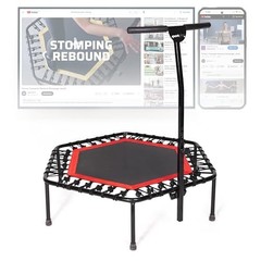 Indoor Trampoline Rebounder Adjustable Foam Balance Bar 43 Inch Bungee Cord