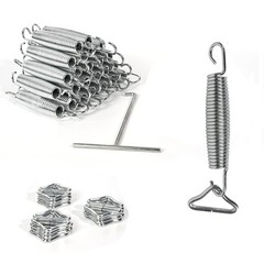 24 Heavy Duty 5.5″ Trampoline Springs + Triangle Ring Buckles + T Hook, Universa