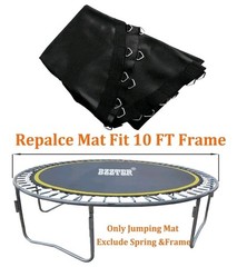 Trampoline Replacement Mat 10FT, 5.3-5.7″ Spring 56 Rings, 8 Row Stitching