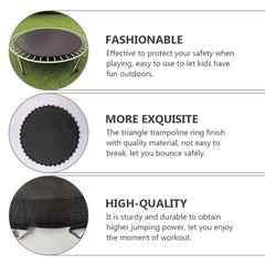 20Pcs Reusable Trampoline Triangle Rings Steel Buckles with Nylon Straps Black