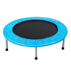 38 In. Blue Folding Mini Trampoline Fitness Rebounder with Safety Pad