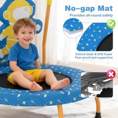 Mini Trampoline w/Foam Padded Handle & Safety Padded Cover for 3+ Years Old Kids