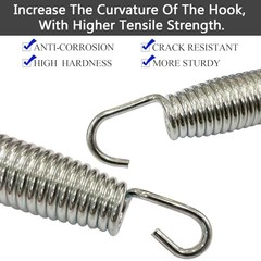 3.7”, 5.5”, 6.5”, 7” Trampoline Springs,16pcs Heavy Duty Stainless 7 Inch