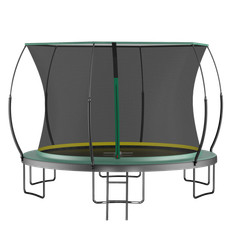 14ft Springfree No Gap Trampoline with Safety Net & Ladder – Green
