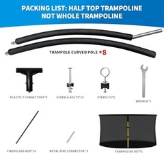 10ft Trampoline Curved Poles 8 Pcs
