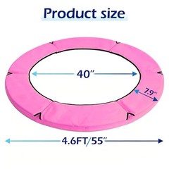Small Trampoline Pad, Round Spring Replacement Cover, 4.6 FT Pink-4.6 FT / 55″