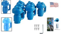 6 Pack Trampoline Enclosure Pole Caps – Secure Blue Net Hooks for 1.26″ Poles