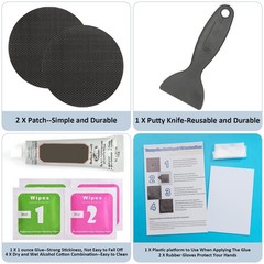Trampoline Repair Kit 4 Inch Circle Patch Mat Hole Tear Fix 76 characters