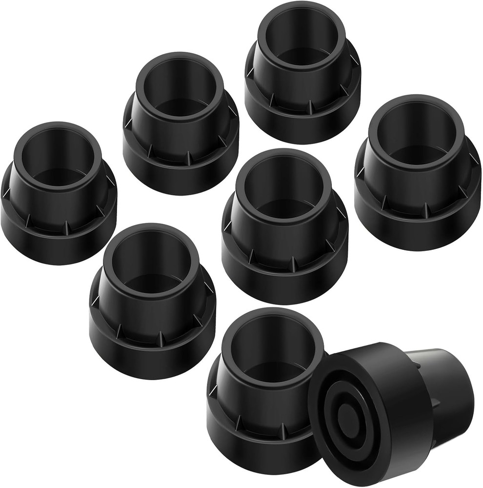 8 Pieces Replacement Mini Trampoline Leg Caps, Black Rubber Caps Tips Floor Prot